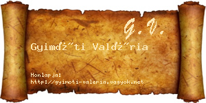 Gyimóti Valéria névjegykártya